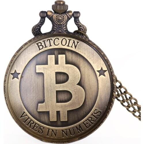 Vintage Coin B Letter English Alphabet LetterQuartz Pocket Watch Commemorative Bit Coins Metal Imitation Clock Gift CF1217