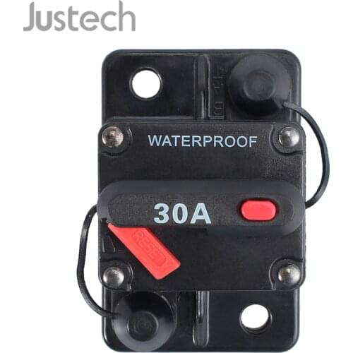 Justech 30A AMP Circuit Breaker Dual Battery IP67 Waterproof Fuse Reset 30A Surface Mount Circuit Breaker 12V 24V