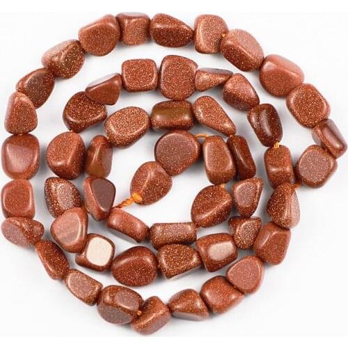 YHBZRET Natural Gold SandStone beads Irregular Gravel Loose spacer beads for Jewelry making bracelets DIY accessories 4~8mm 15