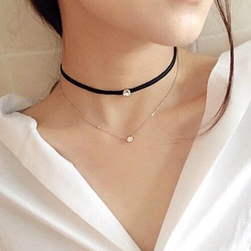YUN RUO 2020 Fashion Brand Woman Jewelry Rose Gold Colors Two Layer Zircona Inlay Choker Necklace 316L Stainless Steel Jewelry