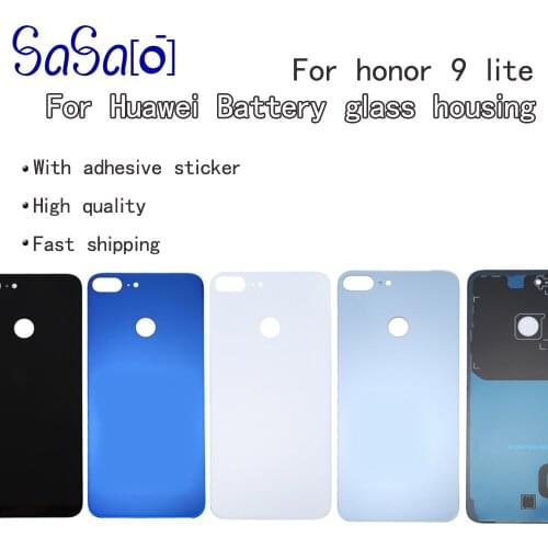 10Pcs/lot Back Battery Cover Replacement For Huawei For honor 9 9i Lite 9X Housing Glass Chassis Door Back Case + sticker