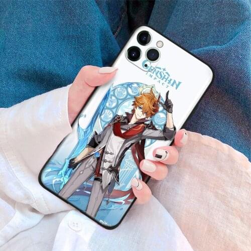 Tartaglia genshin impact Soft silicone for iPhone Se 6 6s 7 8 Plus X XR XS 11 12 Mini Pro Max glass TPU phone case cover shell