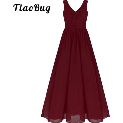 Burgundy Womens Elegant Party Dress Sexy V Neck Bridesmaid Dresses Backless Chiffon Wedding Guest Dress Femme Vestido De Fiesta