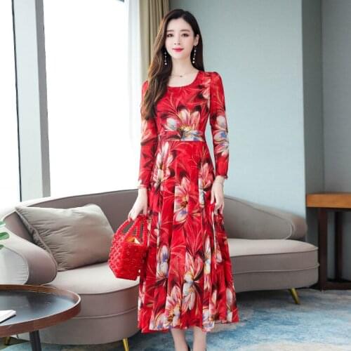 Womens Vestidos Temperament Elegant Small Camomile Noble Short-sleeved Dresses High Waist Silk Mother A-line Dress Best Z624