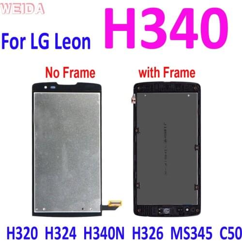 AAA+ LCD For LG Leon H340 H320 H324 H340N H326 MS345 C50 LCD Display Touch Screen Digitizer Assembly with frame for LG H340 LCD