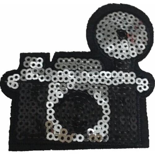 10 Pieces/lot Camera Patches for Baby Clothes Iron on Sequins Patches 6.5 X 6.3 cm Sewing Stickers DIY Garment Accessories
