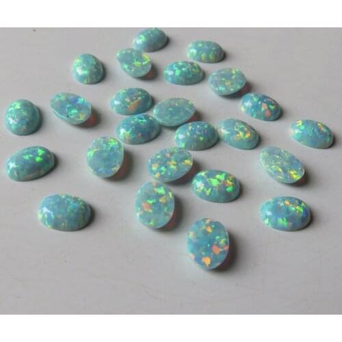 100pcs/ lot 6x8mm Synthetic Opal Stone Oval Cabochon Opal for body jewelry Moon yellow Oval cut Opal Oval Fire Opal Stone