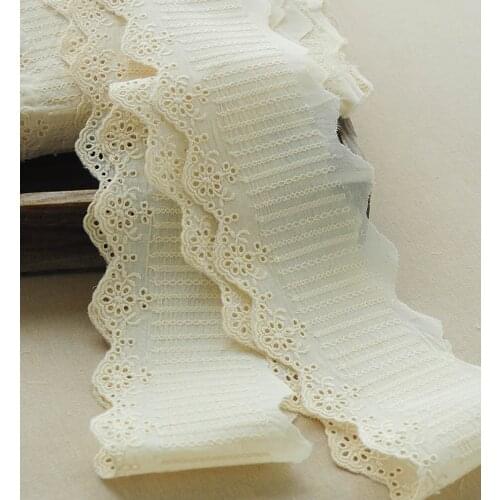 2 Meters High Qualtiy 10cm Decoration Water soluble Cotton Lace Trim Lace Tape Flower Wedding Trim