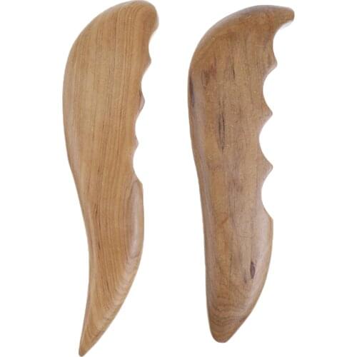 2pcs Sandalwood GuaSha Scraping Massage for SPA Acupuncture Trigger Point