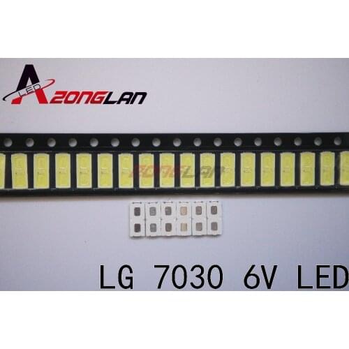 2000pcs FOR LG Innotek LED LED Backlight 1W 7030 6V Cool white TV Application smd 7030 led cold white 100-110lm 7.0*3.0*0.8mm