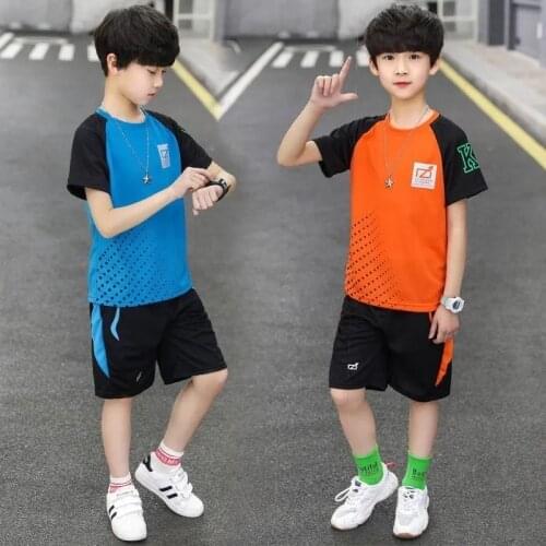 2021 New Boys Clothing Sets Children T-shirt Short Sleeve +Pants Set Two Pieces Set Kids Baby Boys Clothes 6 8 10 11 12 14Years