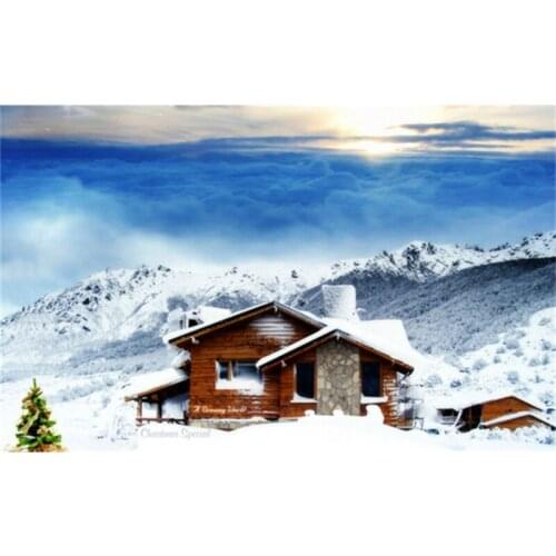 Craft 3D diamond painting resin mosaic whole picture drill diamond needlework embroidery snow house picture of Rhinestones