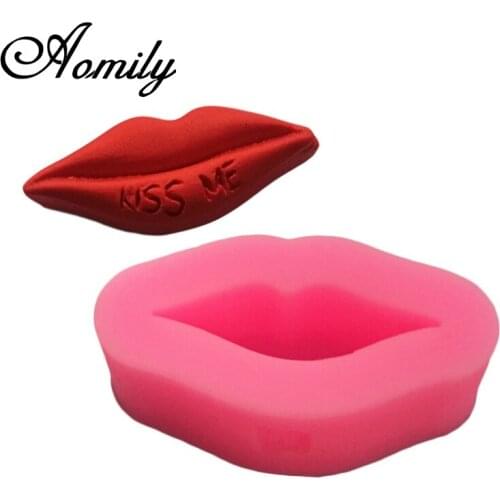 Aomily 3D Kiss Lips Fondant Silicone Mold DIY Candle Sugar Craft Tool Chocolate Cake Mould Kitchen Baking Decorating Tools