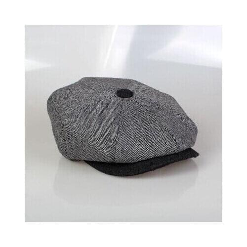 Free shipping Berets striped wool cap Octagonal cap spring autumn fashion herringbone men travel outdoor beret painter cap