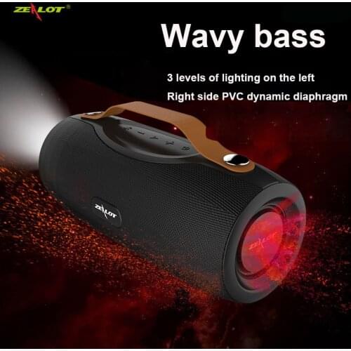 ZEALOT S29 Bluetooth Speakers Wireless Sound box For Computer Column Stereo Subwoofer With Power Bank+Flashlight Outdoor Boombox