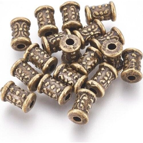 2000pc 7*5mm Tibetan Style Beads Tube Column Antique Golden Color DIY Jewelry Accessories Finding Making Necklaces Bracelets