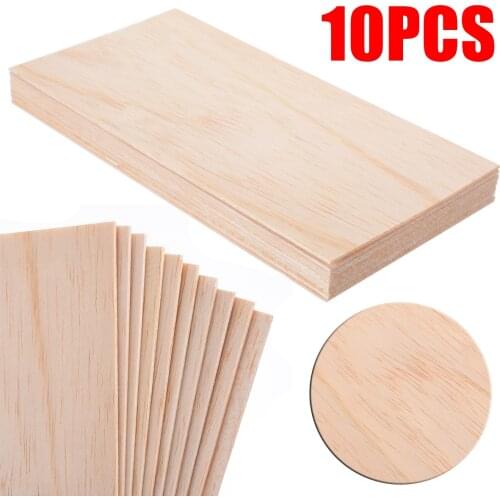 10pcs/set Wooden Plate Model Balsa Wood DIY House Ship Aircraft 200*100*1.5mm for Making Repairing Aircraft Models Toys