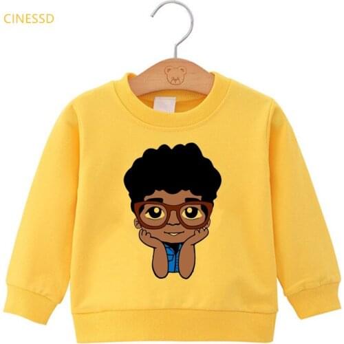 Little Melanin Boy Print Winter Clothes Children White Yellow Jumper Kid Child Black Lives Matters Hoodie Sweatshirt 3-13 Years