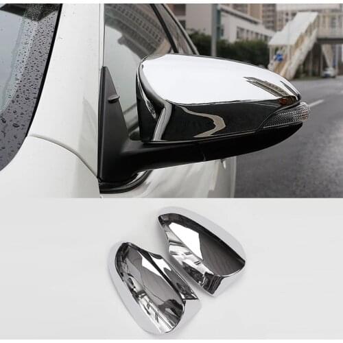 For Toyota YARIS VITZ 2017 2018 Accessories ABS Chrome Car rearview mirror cover frame Cover Trim Sticker car Styling 2pcs