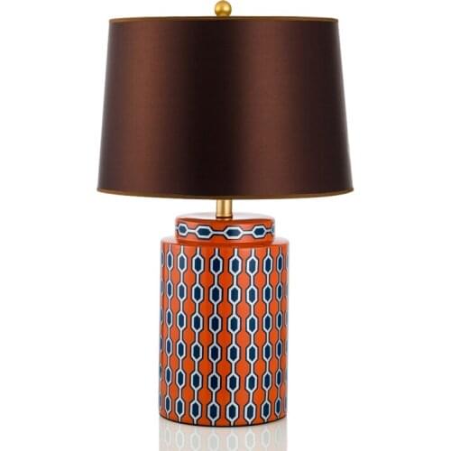 European Pastoral Fashion Ceramic Table Lamp Modern Art Study Living Room Bedroom Bedside Lamp Desk Led Home Decorative Lights