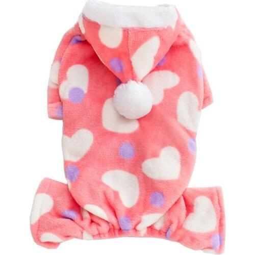 Dog Fleece Jumpsuits Hoodie Soft Warm 4-legged Puppy Kitten Pet Clothes for Small Medium Dogs Cats S-XXL
