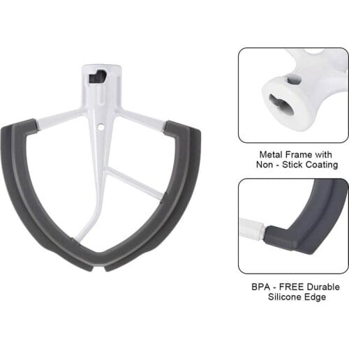 Flex Edge Beater for KitchenAid Bowl-Lift Stand Mixer - 6 Quart Dough Mixing Paddle with Flexible Silicone Edges