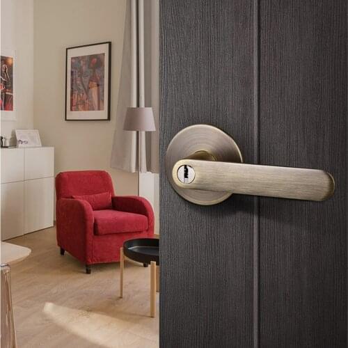 Gifsin Solid Door Handle for Interior Doors Front Back Levers Lock Cylinder Latch Bedroom Wooden Gate Dummy