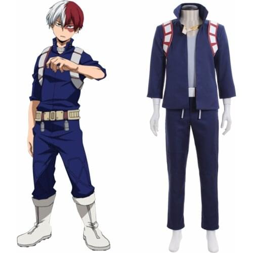 Cosplaydiy My Hero Academia Todoroki Shoto Cosplay Costume Adult Halloween Fancy Party Top Pants Belt L0516