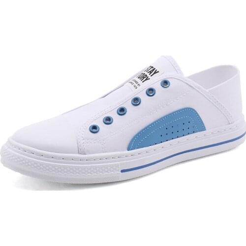 Men Canvas Shoes 2021 Fashion Solid Color Men Vulcanized Shoes Lace-up White Casual Shoes Men Sneakers Tenis Masculino 39-44