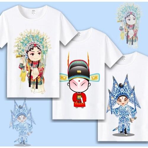 Chinese Style Classical T Shirts Women/Men Peking Opera Casual Tees Short Sleeve T Shirt Anime Harajuku T-Shirt Top Tee Costume