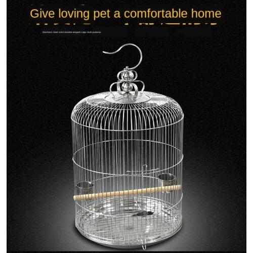 Stainless Steel Bird Cage Large Round Bird Nest Parrot Thrush Kages Bird Kages House Outdoor Hanging Decoration Metal Nest Hoose
