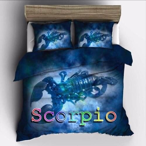 AHSNME 12 Constellation Scorpio Bedding Set High-definition Print Quilt Cover for RU AU EU King Queen Double Size jogo de cama