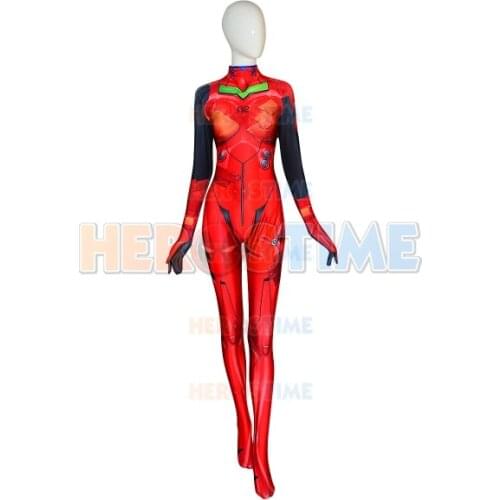 Asuka Langley Soryu Cosplay Costume EVA 3.0 Asuka Plugsuit Superhero Halloween Bodysuit Adults Kids Zentai Second Skin Suit