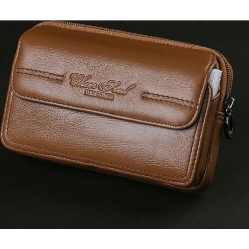 Men Vintage 100% Genuine Leather Business Clutch Bags Mobile Phone Case Cigarette Purse Pouch Cowhide Male Handy Bag Wallet
