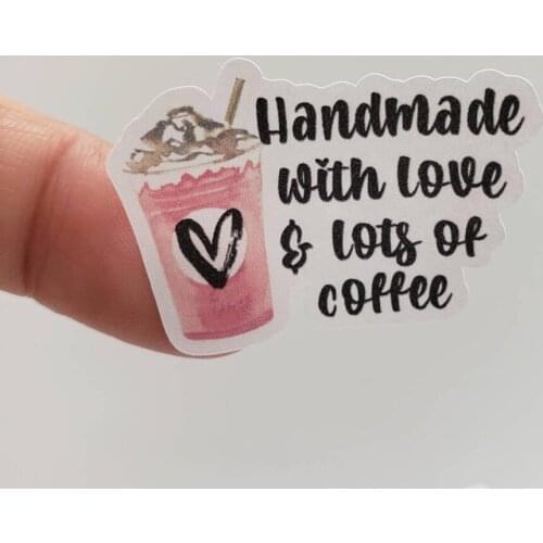 Handmade With Love And Lots Of Coffee, Thank You Stickers Business, Personalize Social Media Stickers,Order Package Lable