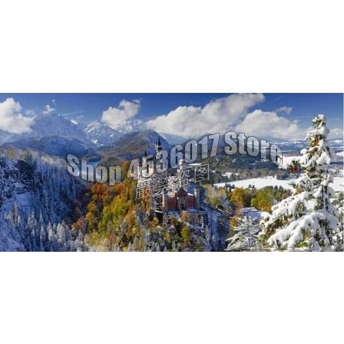 Neuschwanstein Castle Diy Diamond Painting Cross Stitch Diamond Mosaic Diamond Embroidery landscape full Rhinestone Paintings
