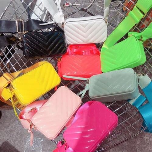2021 New Woman Bag Fashion Candy Color Small Square Bag Shoulder Diagonal Jelly Bag Ins Style