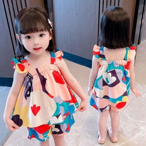 Toddler Clothes Girls Clothing Set Girls Outfits Vest Trousers 2021 Summer Lovely Fashion Kids Children Costume