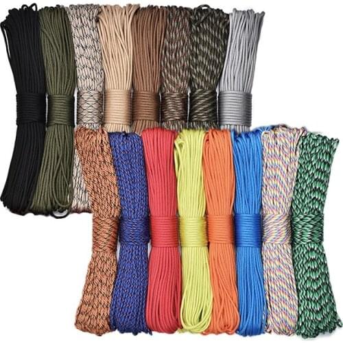 31 Meters Long 9 Stand Cores 550 Paracord Parachute Cord Lanyard Tent Rope Dia 4mm Lanyard Cord Rope for Hiking Camping Climbing