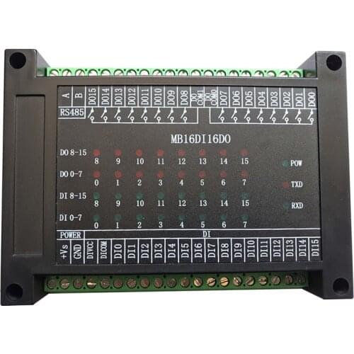 Switch input and output 16 way open 16 way relay output module RS485 MODBUS-RTU communication