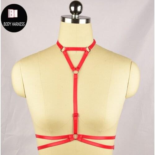 Womens Pastel Goth Punk harness Cage Bra Belt Erotic Chest Body Harness Bridal Suspender Bondage Lingerie harness bra body cge