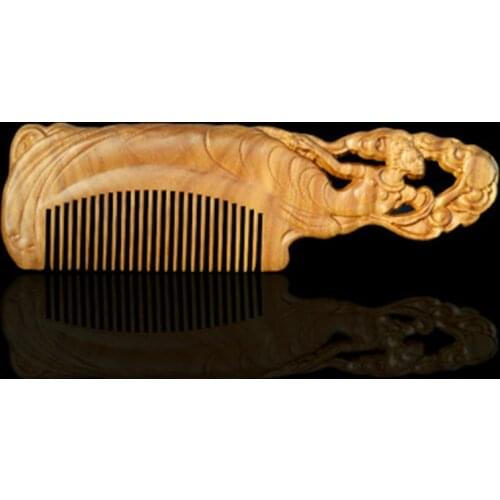 Professional Wooden Comb Handmade Hair Brush Health Care Anti-static Massage Comb Black Sandalwood Comb Wedding/ Birthday Gift