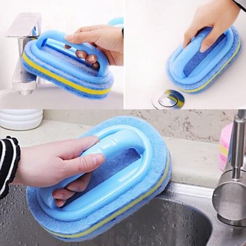 Kitchen Cleaning Bathroom Toilet Glass Cleaning Bath Brush Plastic Handle Sponge Bottom Bathtub Brush Window Cleaner Dish Brush