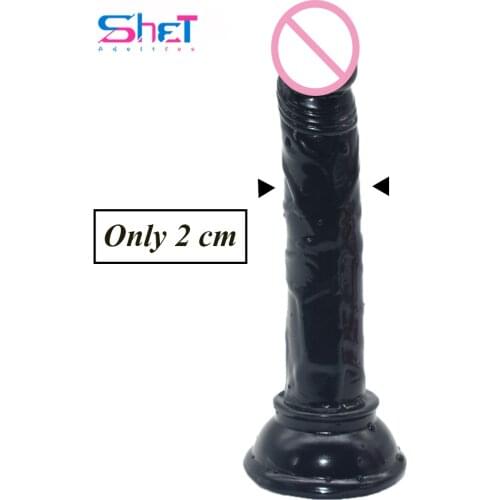 Tiny dildo with suction cup small penis female masturbator sex toys for women anal plug for beginners