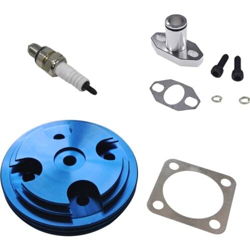 Blue CNC Cylinder Head Intake pipe Fit 66cc 80cc 2 Stroke Motorized Bicycle