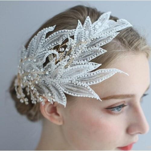 Handmade Crystal Fancy Leaves Wedding Hair Accessories Bridal Headband