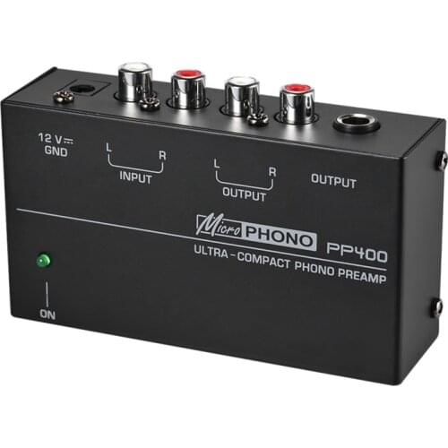 Ultra-Compact Phono Preamp Preamplifier With Rca 1/4Inch Trs Interfaces Preamplificador Phono Preamp(Eu Plug)