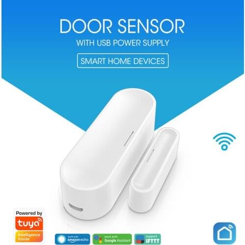 Tuya WiFi Smart Door/Window Garage Sensor Battery Powered or USB Charge Works With Tuya Smart Hub