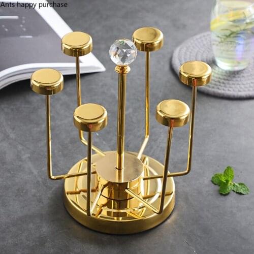 Stainless Steel Rotatable Cup Holder Home Mug Storage Rack Drain Rack Upside Down Decoration Metal Cup Holder Tumbler Holders