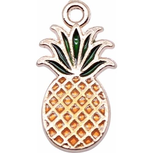 WYSIWYG 20pcs KC Gold Color Banana Pineapple Strawberry Charms For Jewelry Making DIY Jewelry Findings